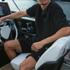 Alo Coastline Knit Short Sleeve Polo